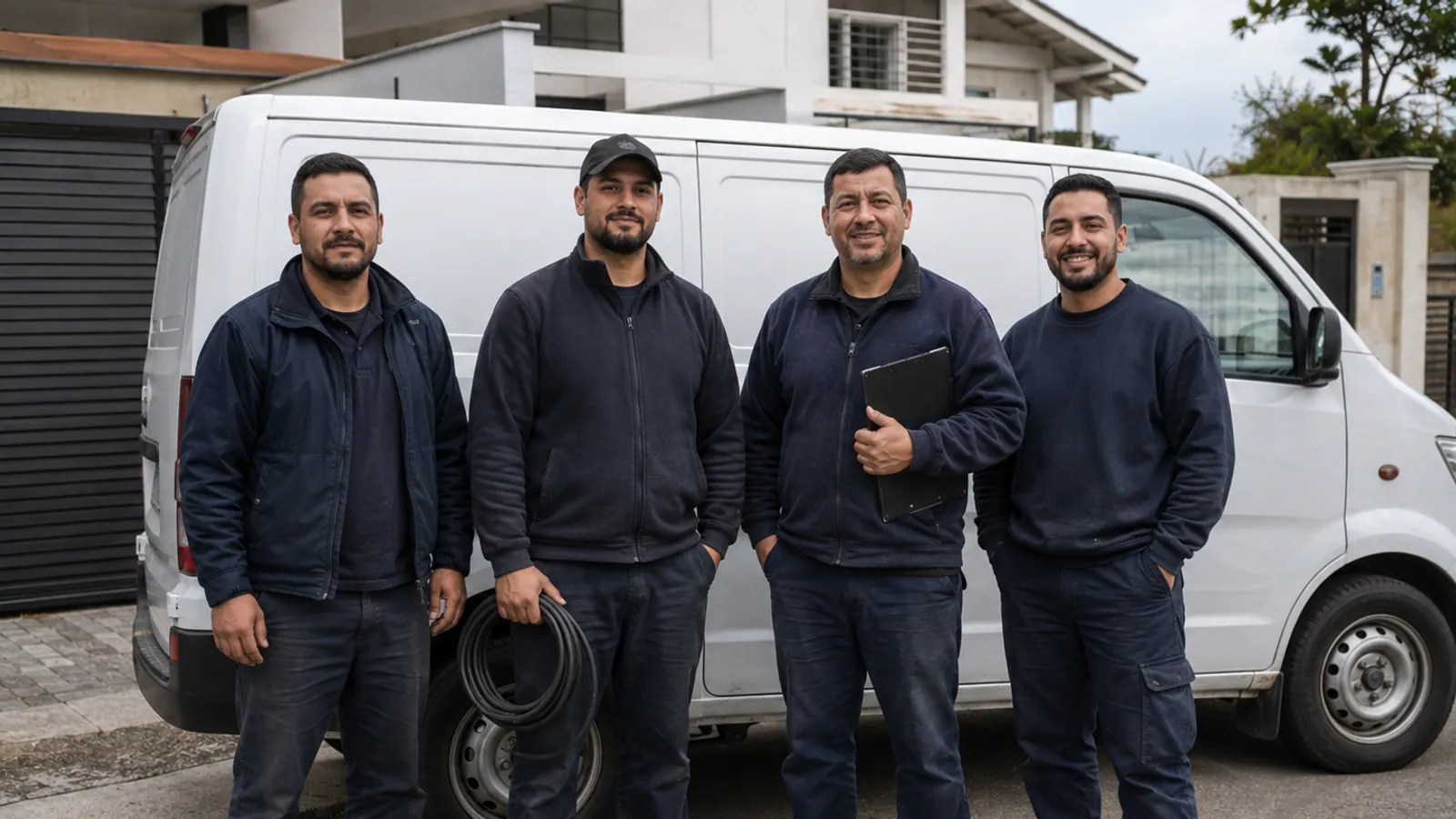 Equipe CuritibaPortão em frente à van de serviço — instaladores próprios em Curitiba